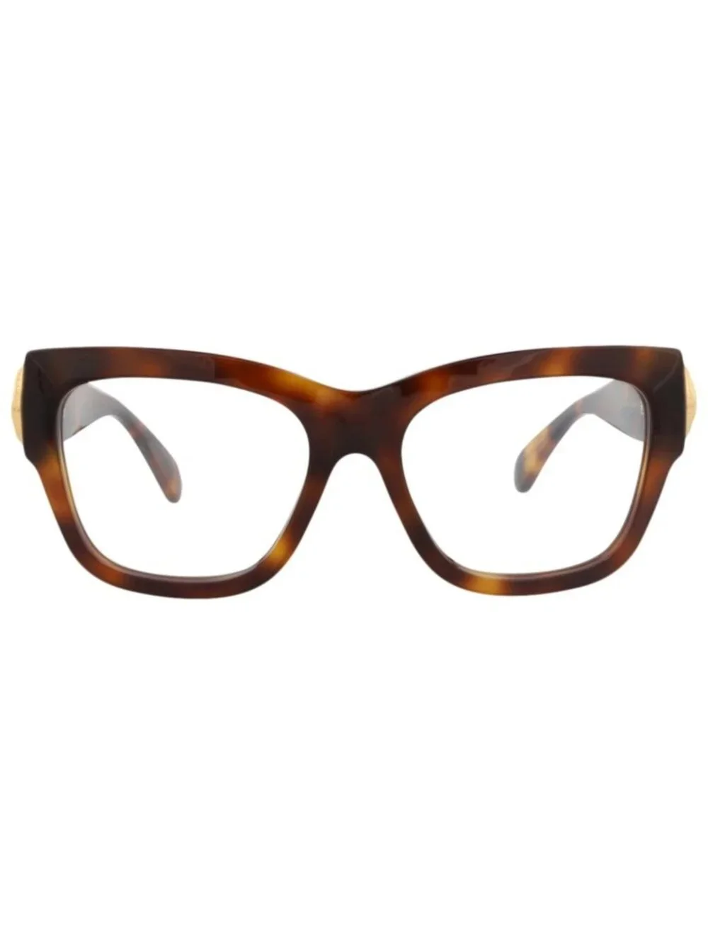 New Gucci Women's Eyeglasses Square Rectangle Recycled Acetate Frame Havana